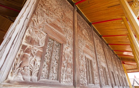 Wat Guti Bangkem,Temple in Thailand. Khao yoi, phetchaburi Thailand.Teak wood church