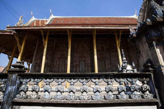 Wat Guti Bangkem,Temple in Thailand. Khao yoi, phetchaburi Thailand.Teak wood church