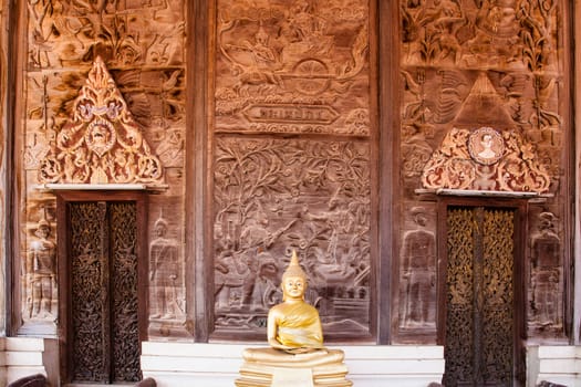 Wat Guti Bangkem,Temple in Thailand. Khao yoi, phetchaburi Thailand.Teak wood church