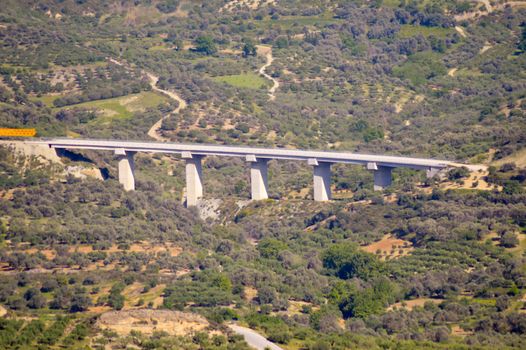 Viaduct on the new road from Agios Nikolaos to Sitia on the island of Crete