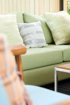 Detail of modern living room,Cushion on sofa