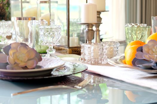 detail of Elegant dining table setting