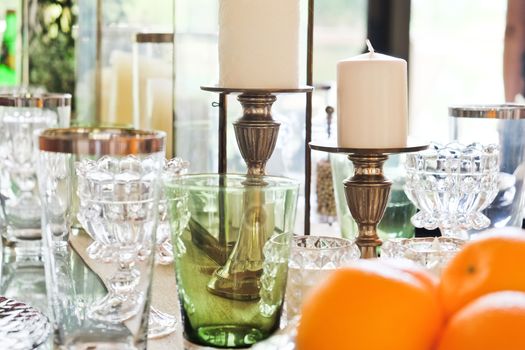 detail of Elegant dining table setting