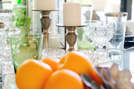 detail of Elegant dining table setting