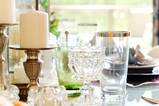 detail of Elegant dining table setting