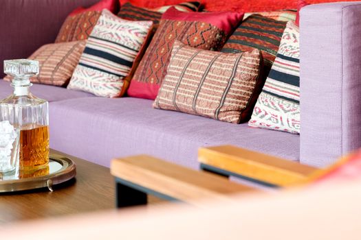Detail of modern living room,Cushion on sofa