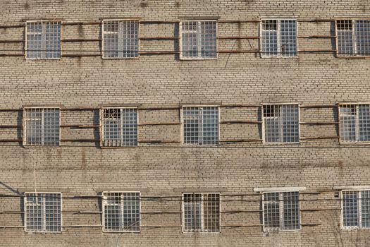 Wall  prison with barred windows