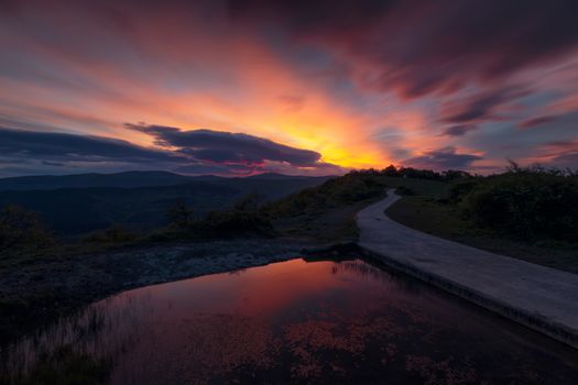 Sunrise in the Gorbea Natural Park