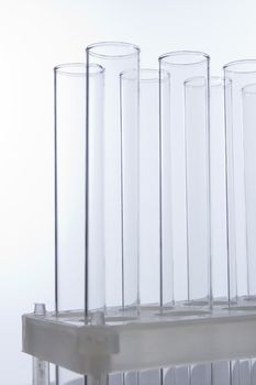Empty test tubes for analysis in the laboratory
