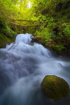 Waterfall at Shepperds Dell Falls in Columbia River Gorge Oregon