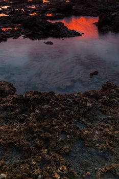 Fantastic sunset on the beach of Santci Petri, Chiclana de la Frontera, Cadiz, Spain