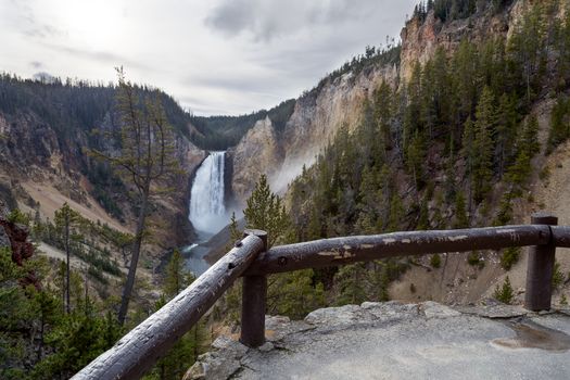 A lookout at the bottom of Red Rock Trail in Yellowstone National Park.