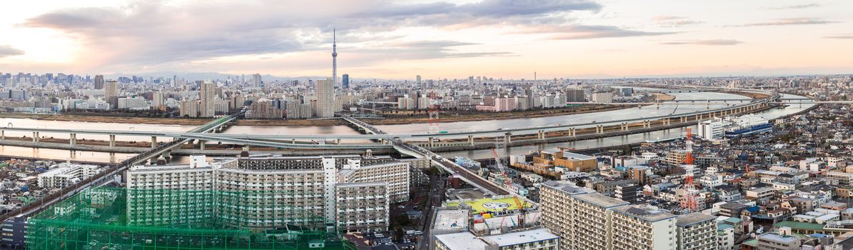 Tokyo skytree sunset Japan Panorama in Tokyo Japan