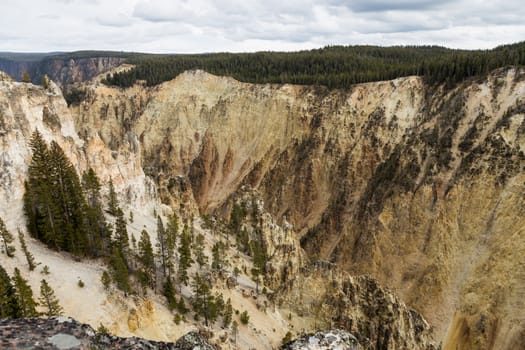 View of the Grand Canyon of Yellowstone from Lookout Point.