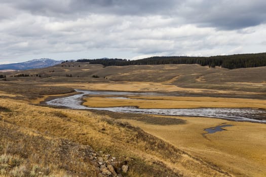 View of the Hayden Valley in Yellowstone National Park.