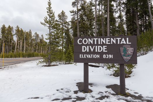 Sign marking the Continental Divide and an elevation of 8391.