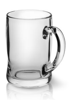 Mug for beer top view rotated isolated on white background