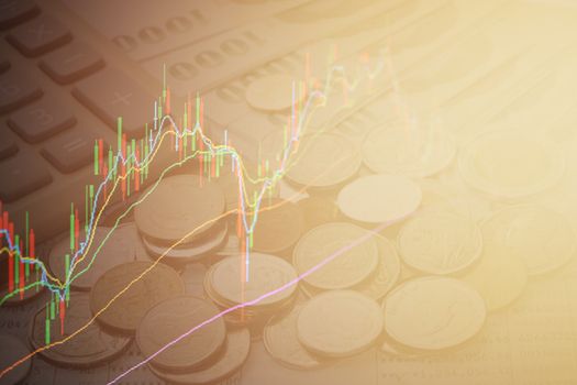 Business or finance background concept : Stock exchange graph chart on money background