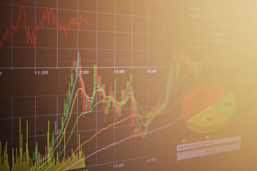 Business or finance background concept : Stock exchange graph chart on stock exchange data background