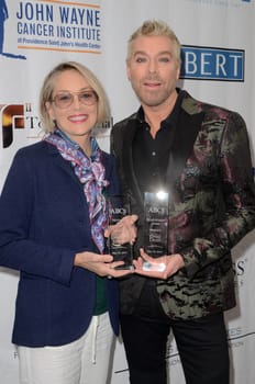 Sharon Stone, Chaz Dean at the Associates for Breast and Prostate Cancer Studios Annual Mother's Day Luncheon, Four Seasons Hotel, Beverly Hills, CA 05-10-17