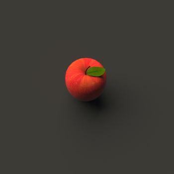 3D RENDERING OF AN APPLE ON PLAIN BACKGROUND