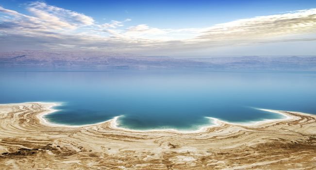 Famous Dead sea view in Israel with Jordania coast