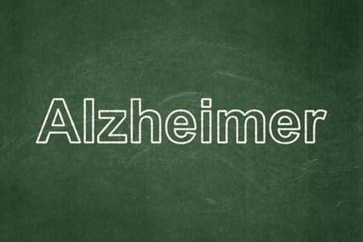 Healthcare concept: text Alzheimer on Green chalkboard background