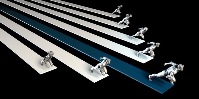 Business People Racing or Running in a Race