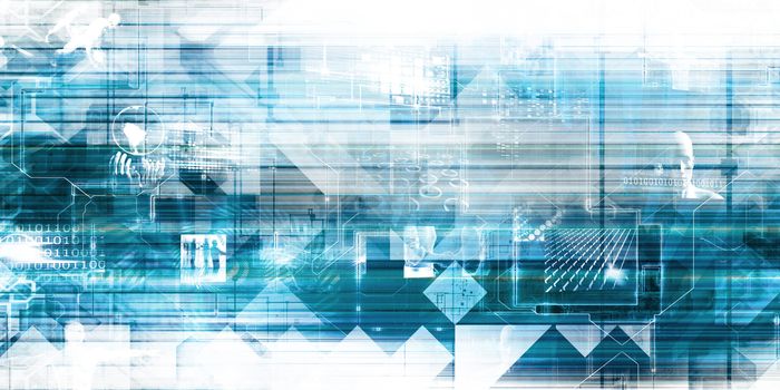 Futuristic Background with Technology Abstract on White