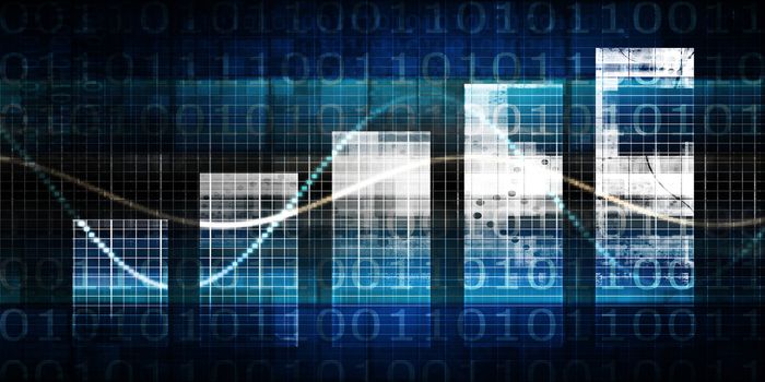 Digital Analytics Concept with Bar Chart Graph Art