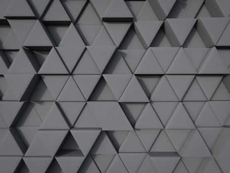 abstract triangle shape background in gray color random position 3d rendering