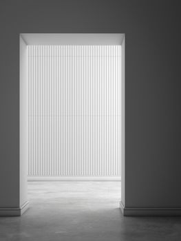 empty white room hall 3d rendering