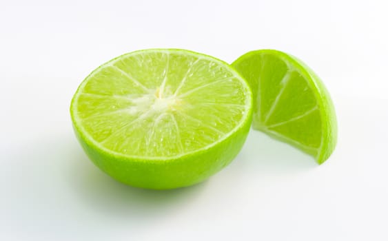 green lime lemon isolated on white