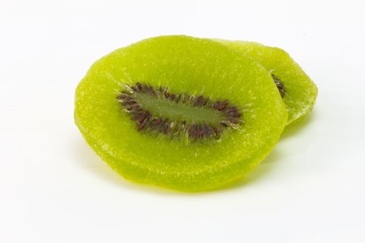 Dried Kiwi isolated on white, dried kiwi fruit