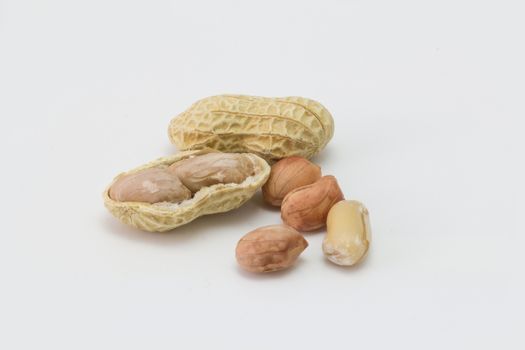 peanut isolated on white, groundnut ,dry peanut