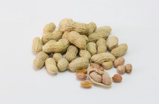 peanut isolated on white, groundnut ,dry peanut