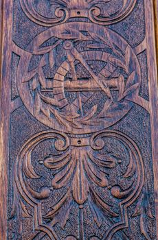 Detail of the  freemasonry door in Turin (Torino) - Italy