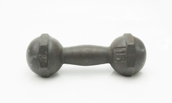 Iron dumbbell isolated on white, 1.5 Kg dumbbell