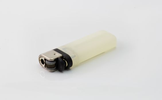 white lighter isolated on white, cheap lighter