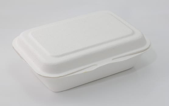 styrofoam food box, eco food lunch box, white styro foam isolated on white