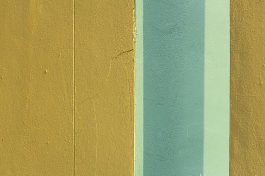 abstract building wall, two color wall, orange green yellow wall