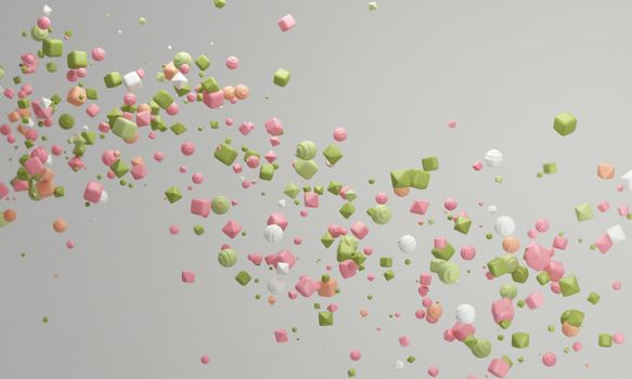 Pastel color candy background pink and green,  lovely pastel background 3d rendering