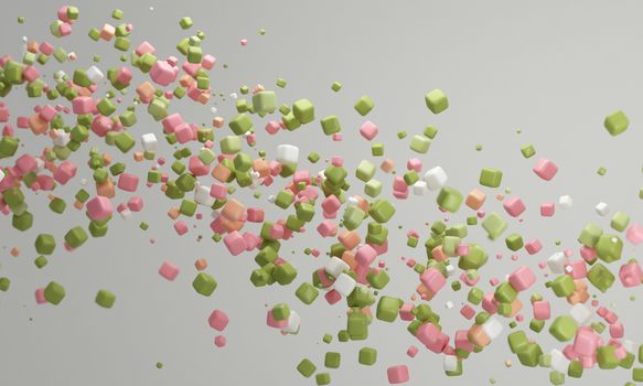 Pastel color candy background pink and green,  lovely pastel background 3d rendering