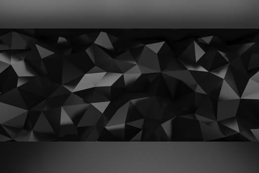 abstract black modern lowpoly background 3d rendering