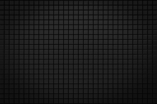 pixel black grid background 3d render with copy space
