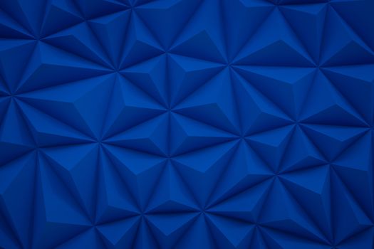 Abstract blue low poly background with copy space 3d render