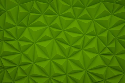 Abstract green low poly background with copy space 3d render