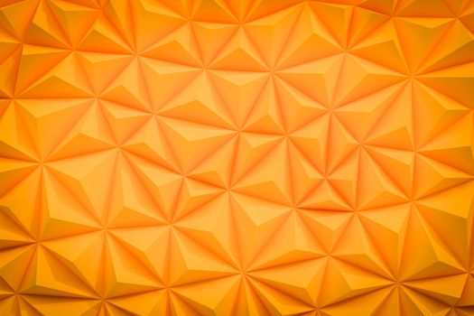Abstract orange low poly background with copy space 3d render