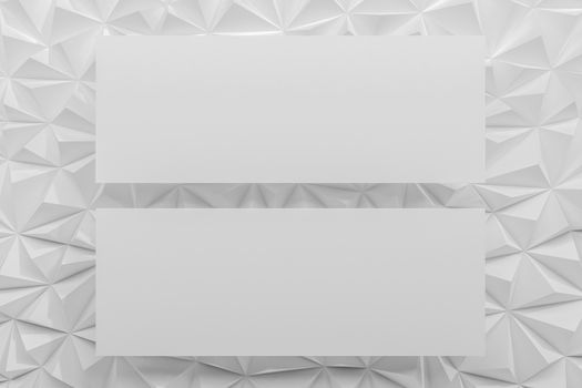Abstract white low poly background with copy space 3d render