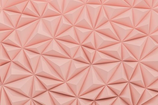 Abstract dusty rose low poly background with copy space 3d render